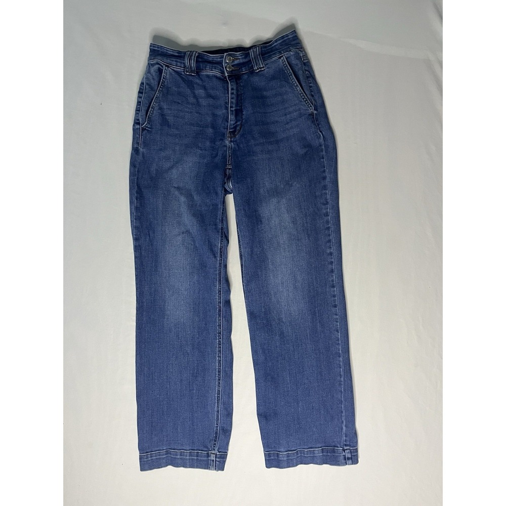 Judy Blue Wide Leg Denim Jeans Women's 14W Blue High Waist Med Wash JB82558MD-PL